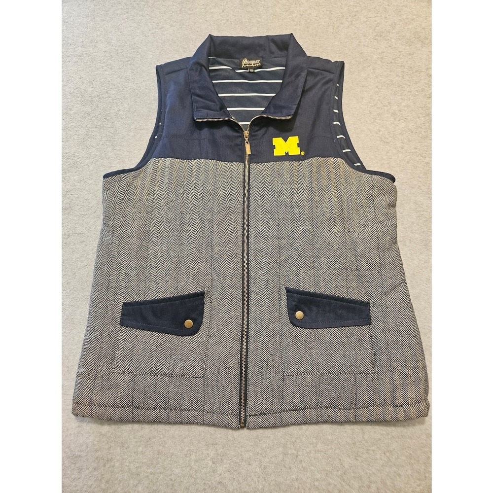Gameday Couture Michigan Wolverines Vest Mens 2XL Herringbone Full-Zip